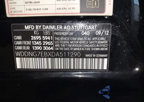 2013 Mercedes-Benz S 63 Amg z USA, uszkodzony, nr VIN WDDNG7EBXDA511290